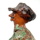 Redware Folk Art Man in Green, Presumed Pennsylvania, Earlier 20th Century