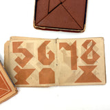 Early (c. 1890s) Richter Anchor Stone Tangram Puzzle with Beautiful Original Designs Booklet