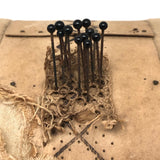 Antique Lacemaking Spools with Cards and Bobbins