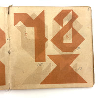 Early (c. 1890s) Richter Anchor Stone Tangram Puzzle with Beautiful Original Designs Booklet