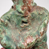 Redware Folk Art Man in Green, Presumed Pennsylvania, Earlier 20th Century