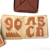 Early (c. 1890s) Richter Anchor Stone Tangram Puzzle with Beautiful Original Designs Booklet