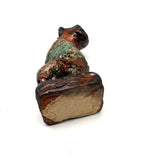 Redware Folk Art Man in Green, Presumed Pennsylvania, Earlier 20th Century