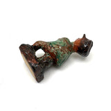 Redware Folk Art Man in Green, Presumed Pennsylvania, Earlier 20th Century