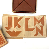 Early (c. 1890s) Richter Anchor Stone Tangram Puzzle with Beautiful Original Designs Booklet