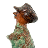 Redware Folk Art Man in Green, Presumed Pennsylvania, Earlier 20th Century