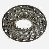 SOLD Lovely, (Very Tightly) Graduated Antique Set of Scalloped Edge Biscuit Cutters in Original Soldered, Domed Case