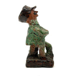 Redware Folk Art Man in Green, Presumed Pennsylvania, Earlier 20th Century