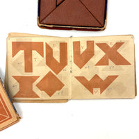 Early (c. 1890s) Richter Anchor Stone Tangram Puzzle with Beautiful Original Designs Booklet