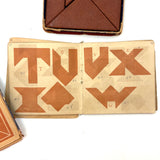 Early (c. 1890s) Richter Anchor Stone Tangram Puzzle with Beautiful Original Designs Booklet