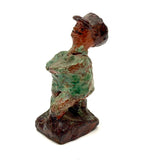 Redware Folk Art Man in Green, Presumed Pennsylvania, Earlier 20th Century