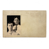 I'm Still Single How are You? Mounted Photo of Very Handsome Couple on Embossed "Private Postcard", Early 20th C.