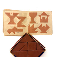 Early (c. 1890s) Richter Anchor Stone Tangram Puzzle with Beautiful Original Designs Booklet