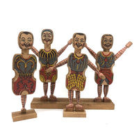 Almost Complete c. 1870s Crandall's Acrobats (Set of Four) in Original Box Bottom (No Lid)