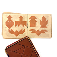 Early (c. 1890s) Richter Anchor Stone Tangram Puzzle with Beautiful Original Designs Booklet