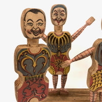 Almost Complete c. 1870s Crandall's Acrobats (Set of Four) in Original Box Bottom (No Lid)