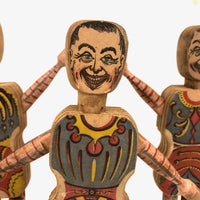 Almost Complete c. 1870s Crandall's Acrobats (Set of Four) in Original Box Bottom (No Lid)
