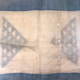 Stunning Silk Organza Button Back Pillowcase with Appliqué Triangles, Presumed Antique