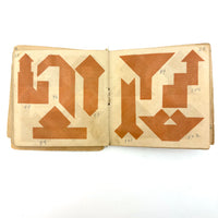Early (c. 1890s) Richter Anchor Stone Tangram Puzzle with Beautiful Original Designs Booklet