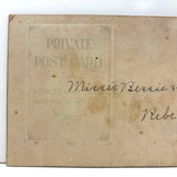I'm Still Single How are You? Mounted Photo of Very Handsome Couple on Embossed "Private Postcard", Early 20th C.