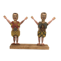 Almost Complete c. 1870s Crandall's Acrobats (Set of Four) in Original Box Bottom (No Lid)