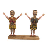 Almost Complete c. 1870s Crandall's Acrobats (Set of Four) in Original Box Bottom (No Lid)