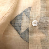 Stunning Silk Organza Button Back Pillowcase with Appliqué Triangles, Presumed Antique