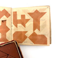 Early (c. 1890s) Richter Anchor Stone Tangram Puzzle with Beautiful Original Designs Booklet