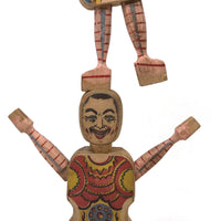 Almost Complete c. 1870s Crandall's Acrobats (Set of Four) in Original Box Bottom (No Lid)