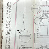 NYC Train Conductor Ezra Myers'  1881  Manuscript Notebook Diagramming Elevated "WO" Train Signals, Switches, etc.