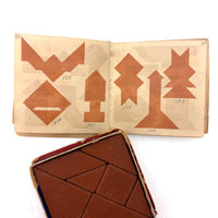 Early (c. 1890s) Richter Anchor Stone Tangram Puzzle with Beautiful Original Designs Booklet