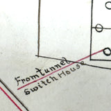 NYC Train Conductor Ezra Myers'  1881  Manuscript Notebook Diagramming Elevated "WO" Train Signals, Switches, etc.