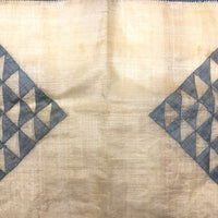 Stunning Silk Organza Button Back Pillowcase with Appliqué Triangles, Presumed Antique