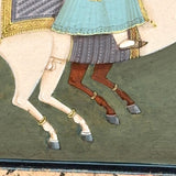 SOLD Lovers Out Hunting on Horseback, Indo-Persian Miniature Painting on Manuscript Page