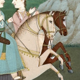 SOLD Lovers Out Hunting on Horseback, Indo-Persian Miniature Painting on Manuscript Page