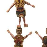 Almost Complete c. 1870s Crandall's Acrobats (Set of Four) in Original Box Bottom (No Lid)