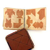 Early (c. 1890s) Richter Anchor Stone Tangram Puzzle with Beautiful Original Designs Booklet