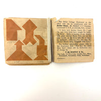 Early (c. 1890s) Richter Anchor Stone Tangram Puzzle with Beautiful Original Designs Booklet