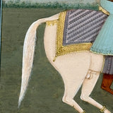 SOLD Lovers Out Hunting on Horseback, Indo-Persian Miniature Painting on Manuscript Page
