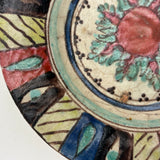 Stunning Old Presumed Persian Plate in Brilliant Color (with Many Watching Eyes!)