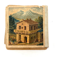 Early (c. 1890s) Richter Anchor Stone Tangram Puzzle with Beautiful Original Designs Booklet
