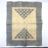 Stunning Silk Organza Button Back Pillowcase with Appliqué Triangles, Presumed Antique