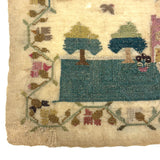 SOLD Elizabeth Wood's Extremely Charming 1808 Sampler with Tiny Stitches and Wonderful Darns