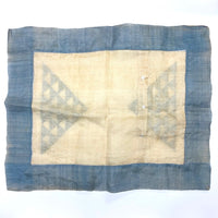 Stunning Silk Organza Button Back Pillowcase with Appliqué Triangles, Presumed Antique