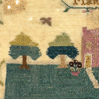 SOLD Elizabeth Wood's Extremely Charming 1808 Sampler with Tiny Stitches and Wonderful Darns