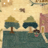 SOLD Elizabeth Wood's Extremely Charming 1808 Sampler with Tiny Stitches and Wonderful Darns