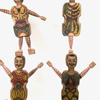 Almost Complete c. 1870s Crandall's Acrobats (Set of Four) in Original Box Bottom (No Lid)