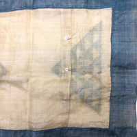 Stunning Silk Organza Button Back Pillowcase with Appliqué Triangles, Presumed Antique