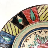 Stunning Old Presumed Persian Plate in Brilliant Color (with Many Watching Eyes!)