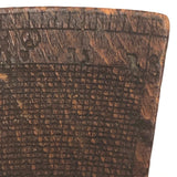 Early (1600-1700s) Carved Navigational Sextant Component with Angles and Monogram